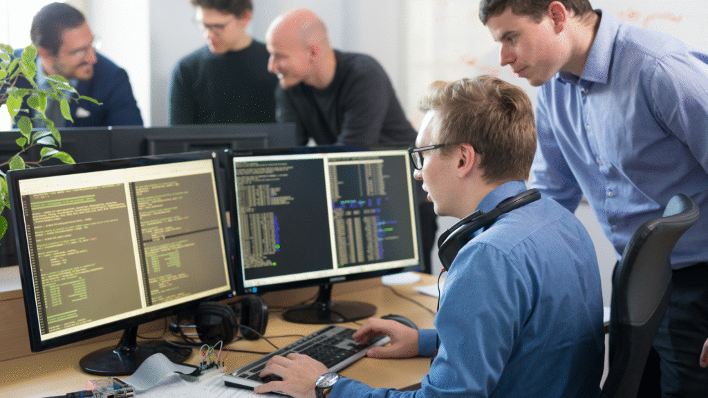 Small Team of Developer Working on Code